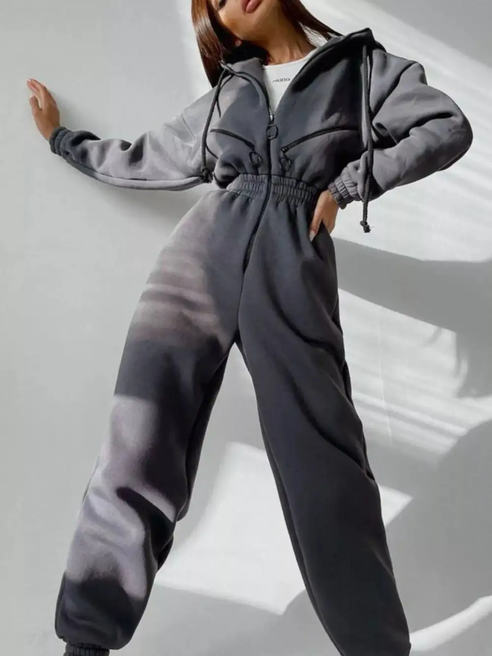 Hooded Zip Jumpsuit