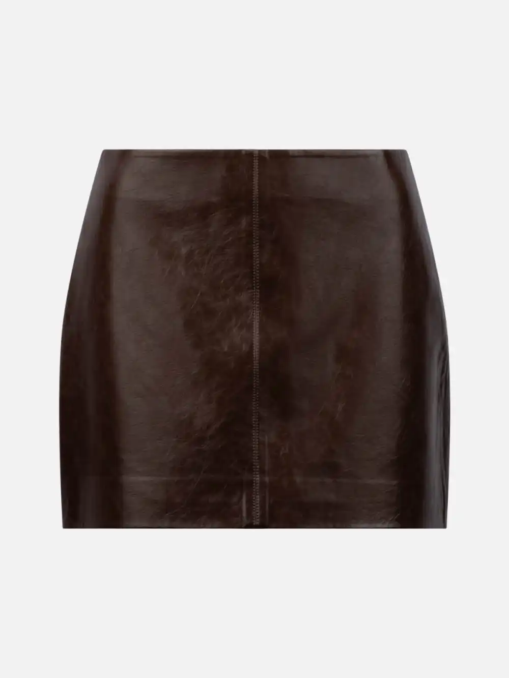 PU Leather Mini Skirt - Chocolate