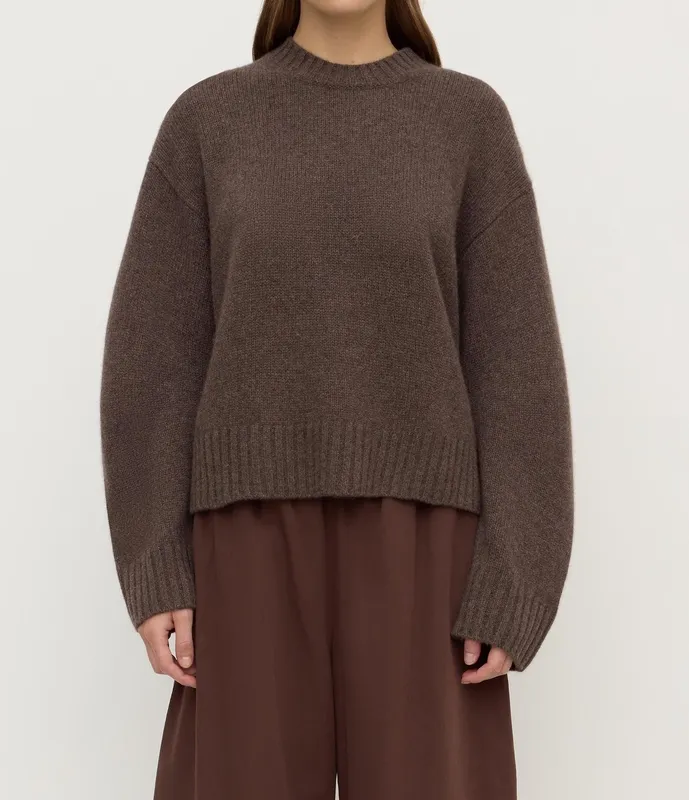 Ganache Marle Cashmere Crew-Neck Knit Sweater