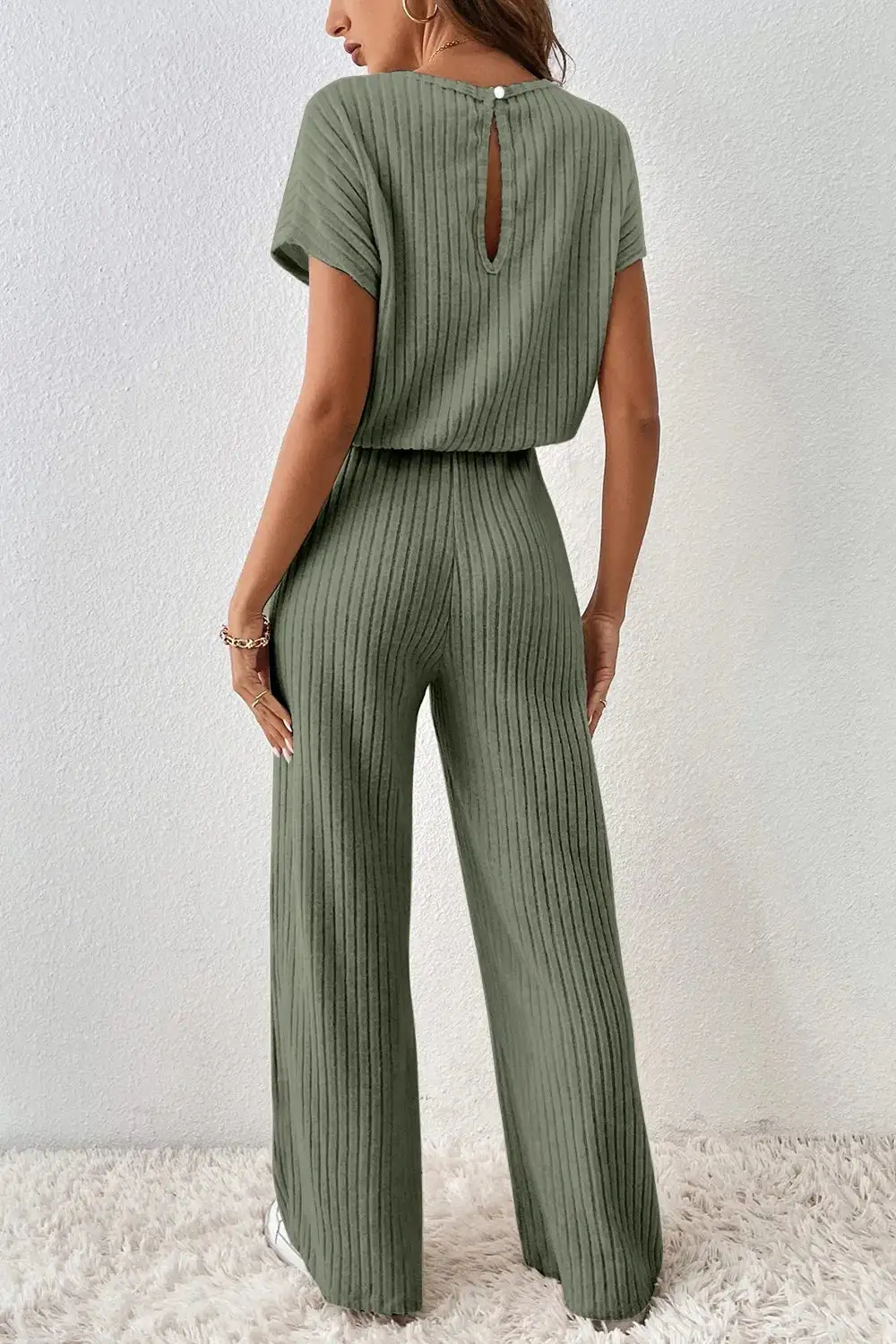 Everyday Ribbed Wide Leg Jumpsuit