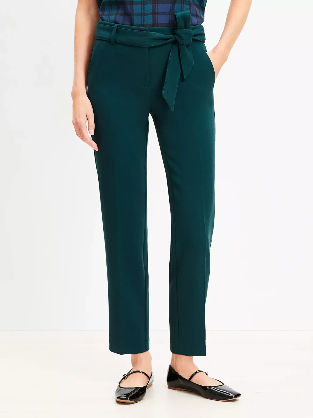 Tie Waist Riviera Slim Pants In Doubleface