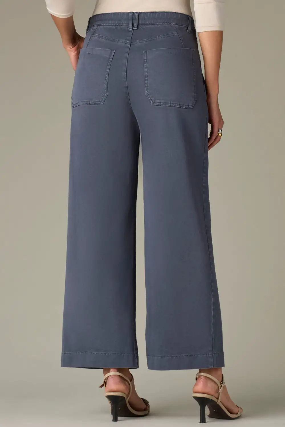 Petite V-Yoke Wide Leg Pants