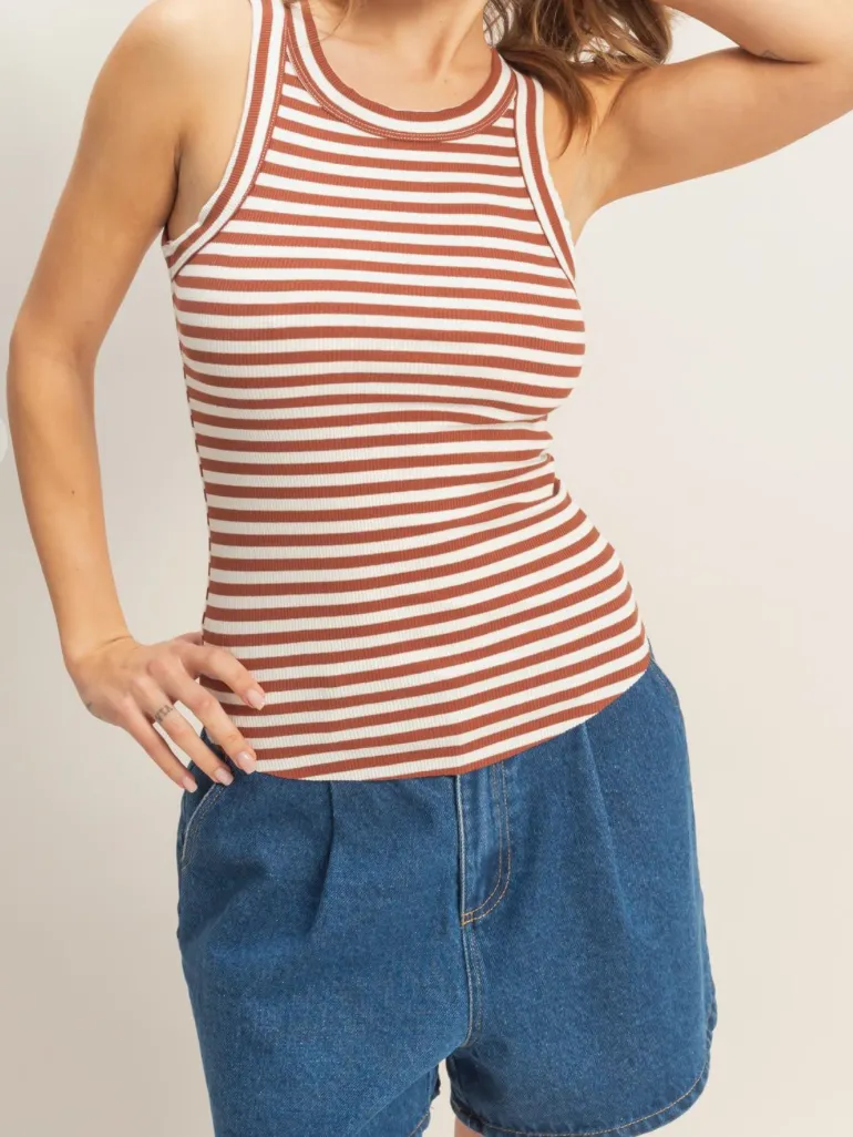 Brick Striped Racerback Top