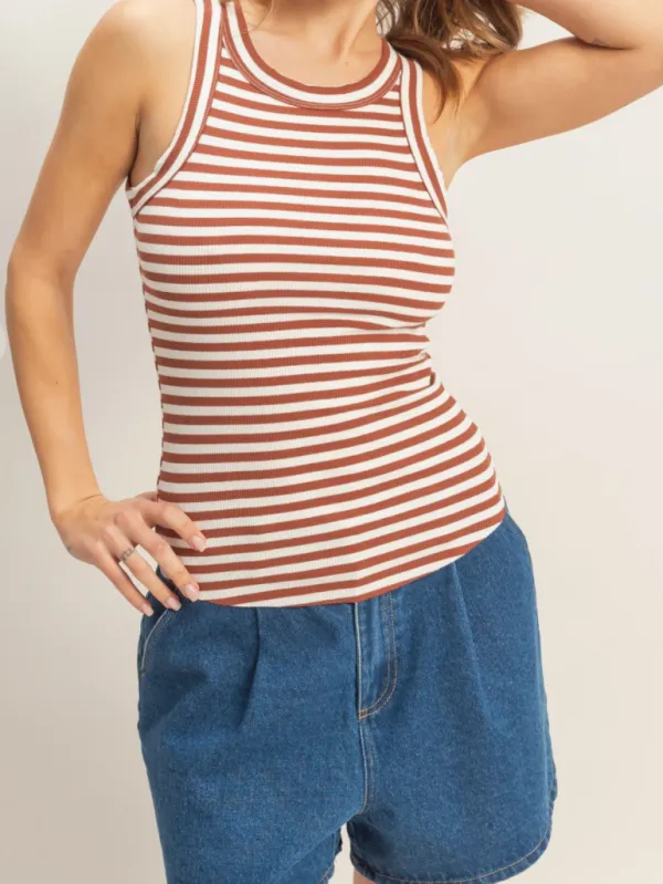 Brick Striped Racerback Top