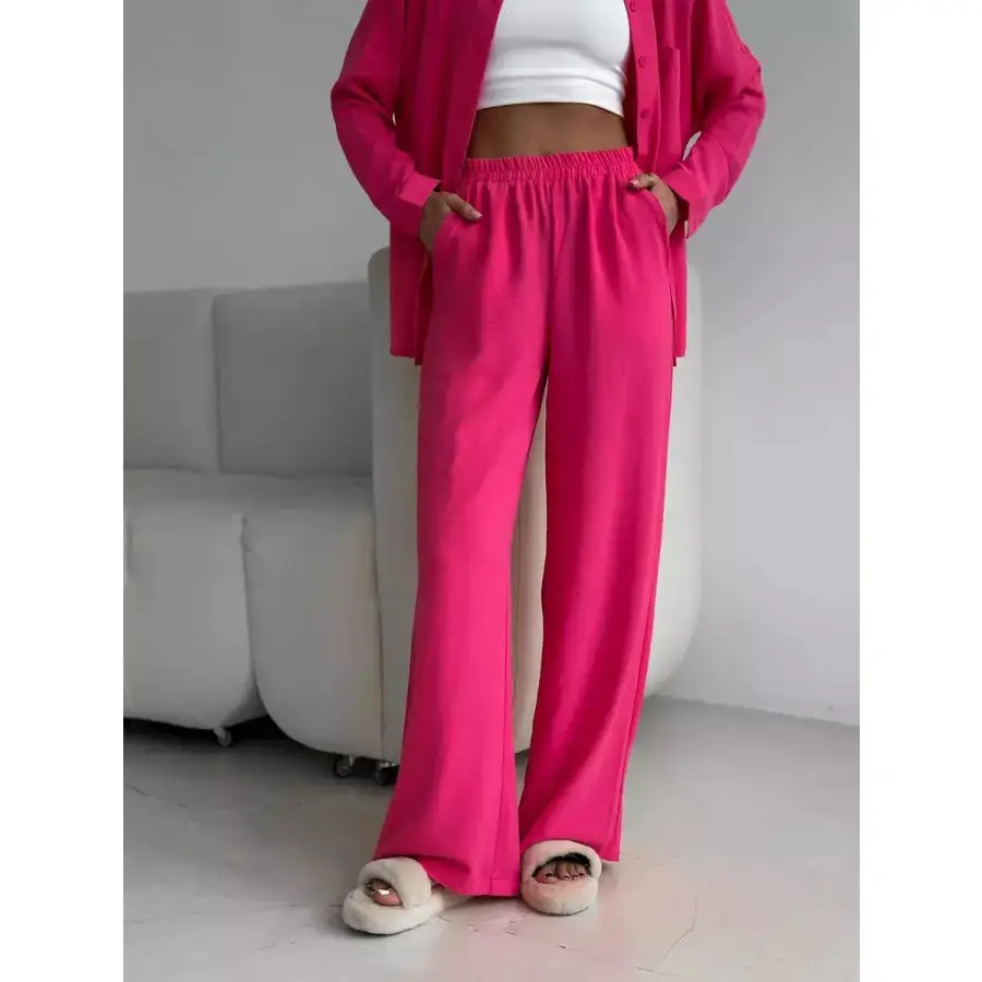 Button Up Long Sleeve Shirt and Pants Set