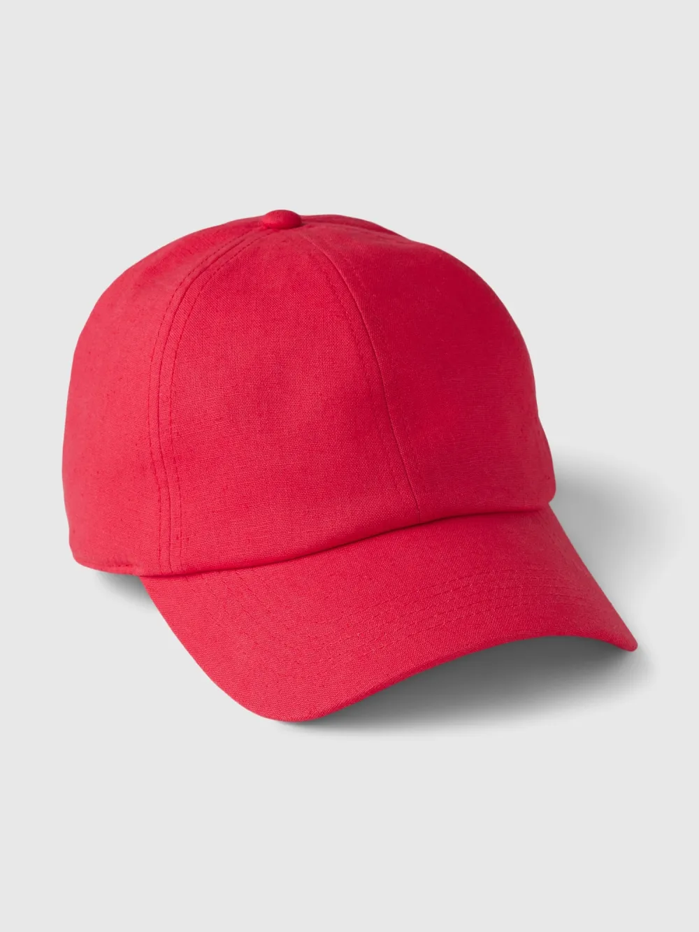 Bright Red Cotton Baseball Cap