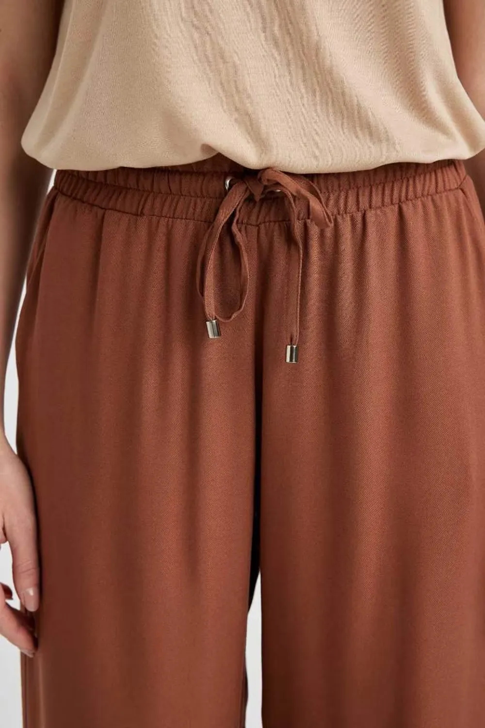 Star Print Elastic Waist Wide Leg Pants
