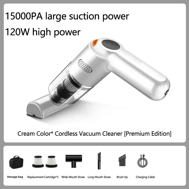 Cordless car vacuum cleaner -10000Pa suction, lightweight, long battery life!