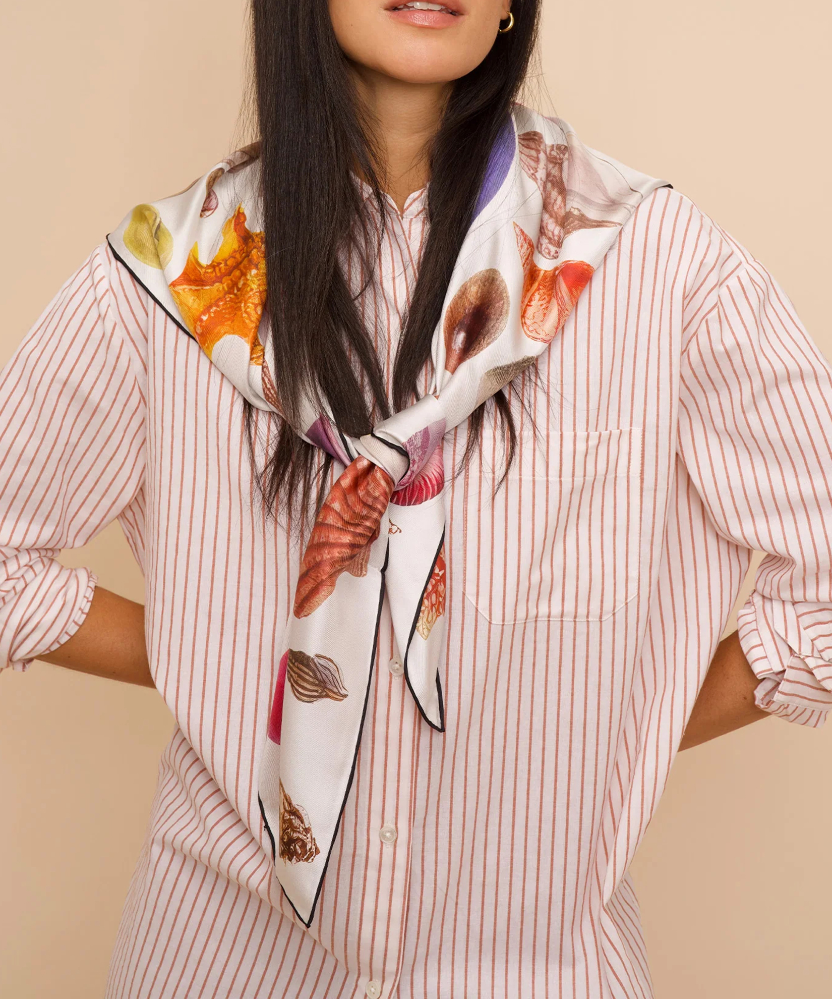 Sea Treasures Casual Style Silk Square Scarf