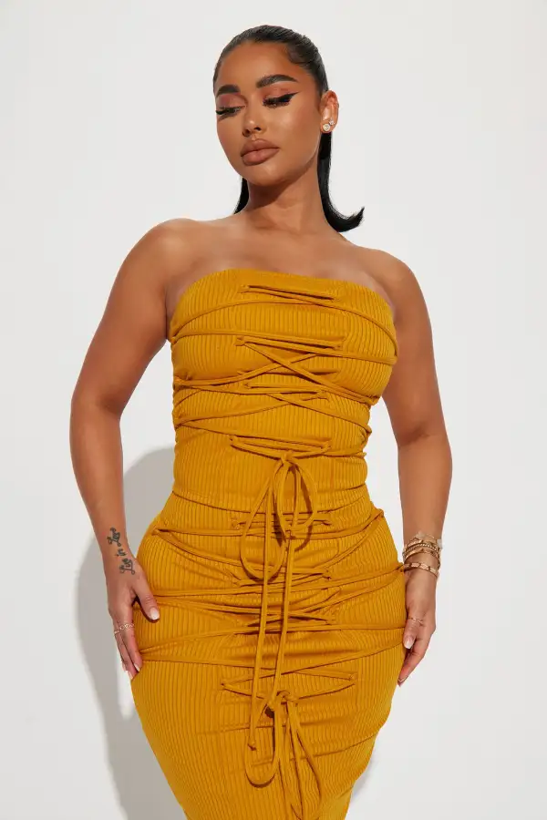 Mayra Midi Skirt Set  - Mustard