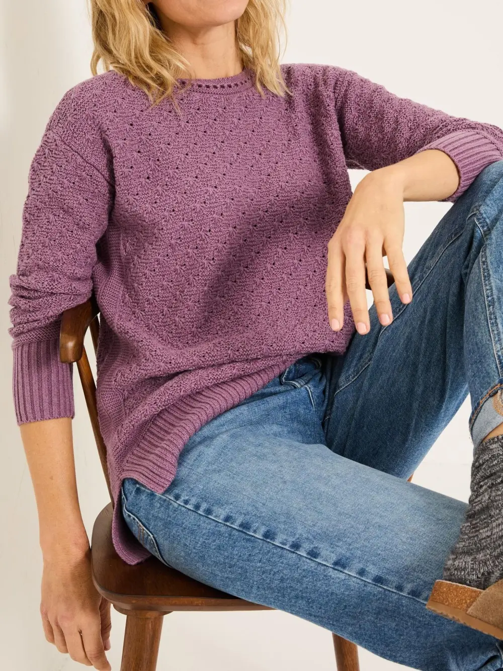 Farryn Purple Farryn Knitted 100% Cotton Knitted Jumper