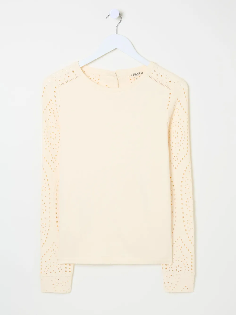 Ivory Broderie Crew 100% Cotton Sweatshirt