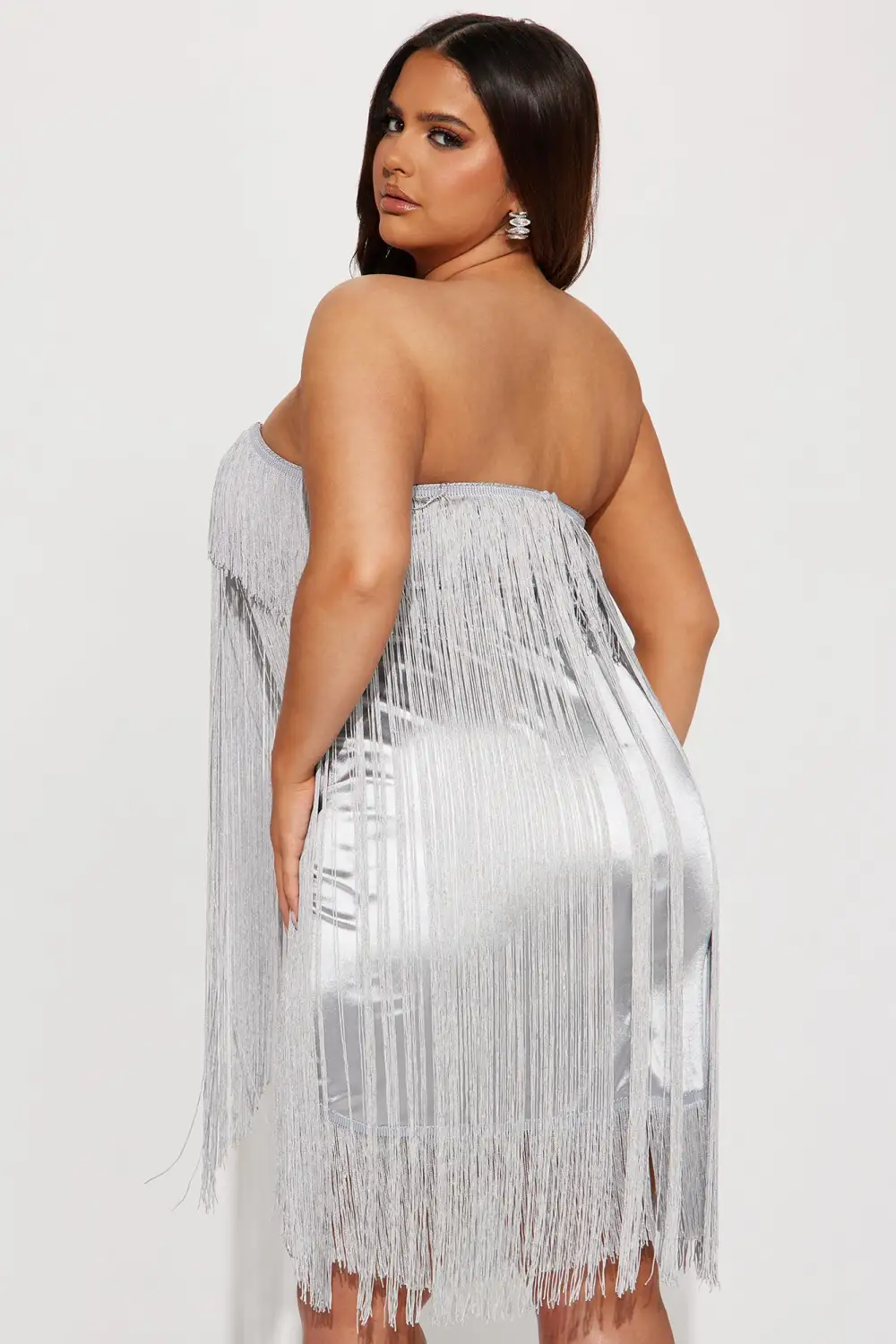 Farrah Fringe Mini Dress - Silver