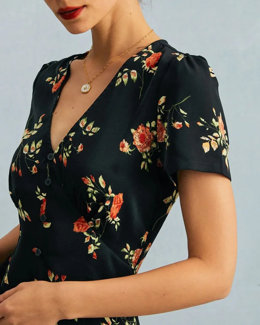 Short Sleeve Black Dress