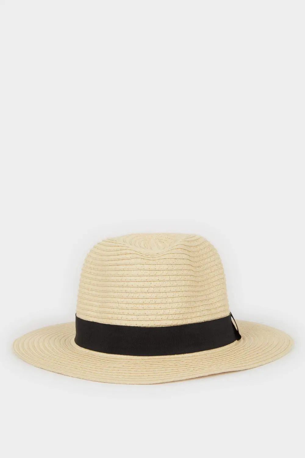 Ladies' Black Ribbon Woven Hat