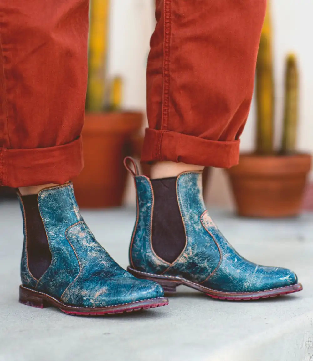 Slip-On Distressed Chelsea Boots