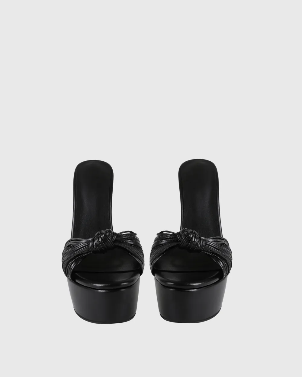 Bow Platform Mules in Black