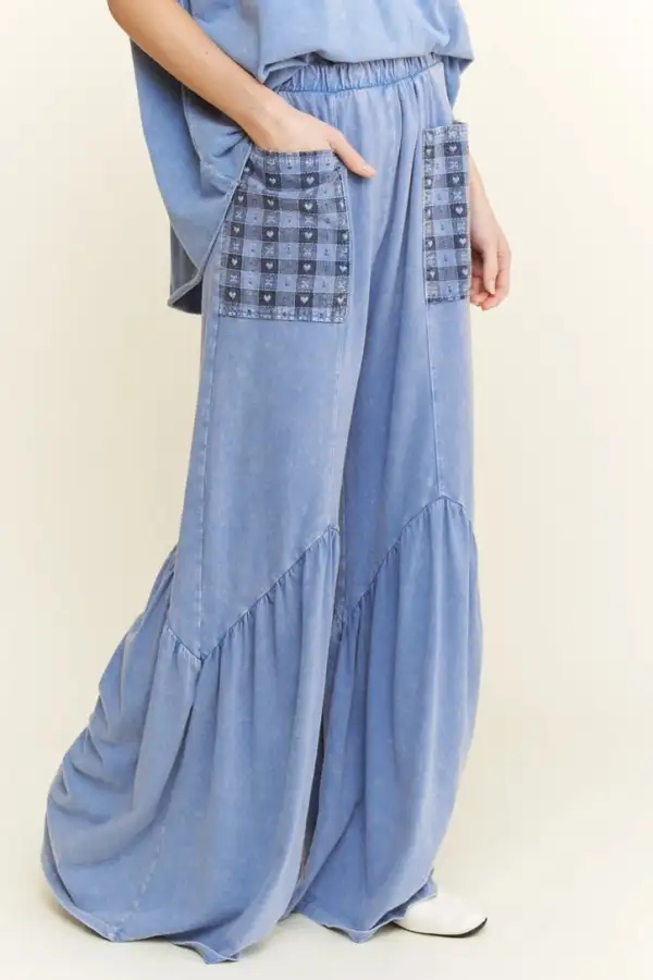 Roomy Relaxed Cotton Blend Casual Pants