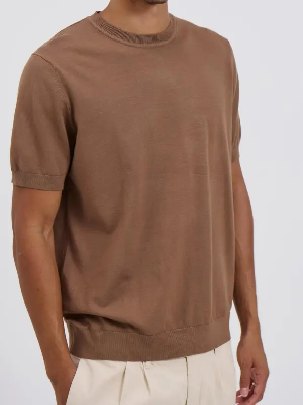 Simple Casual And Daily  Fitted Knitted Tee