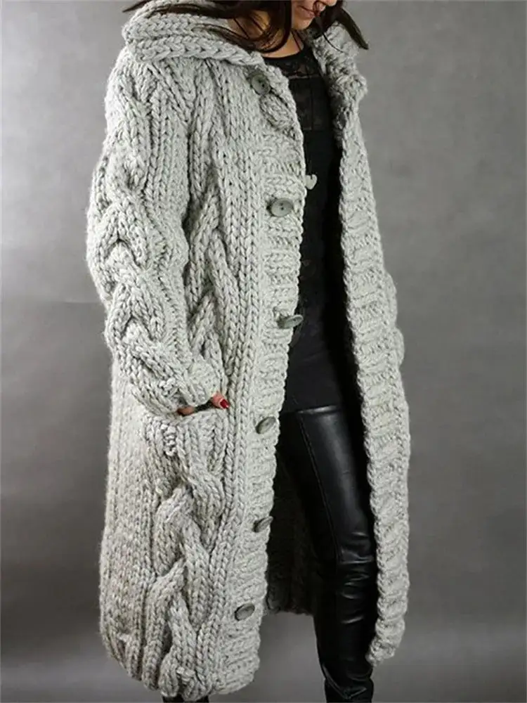 Pearl-Button Plaid Knit Cardigan