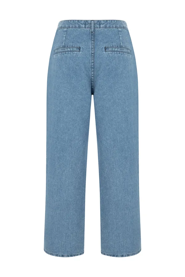 Wide-Leg Denim Pants