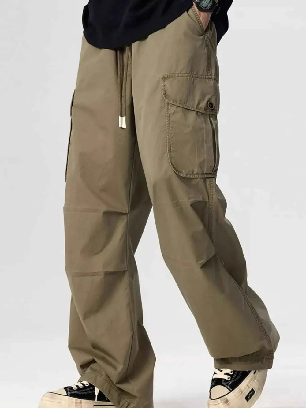 Everyday Drawstring Wide Leg Cargo Pants