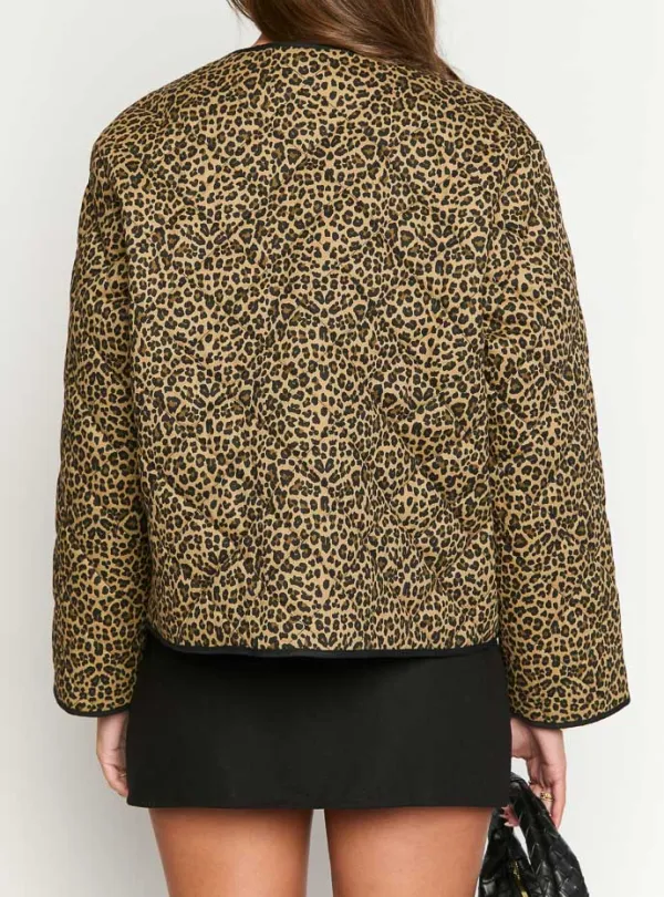 Quilted Leopard Print Jacket