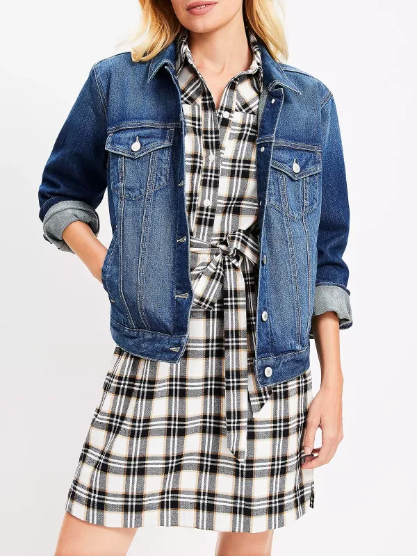Denim Trucker Jacket In Classic Mid Wash