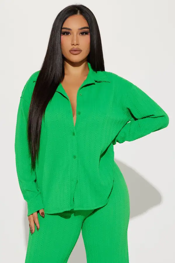 Everlasting Textured Pant Set - Green