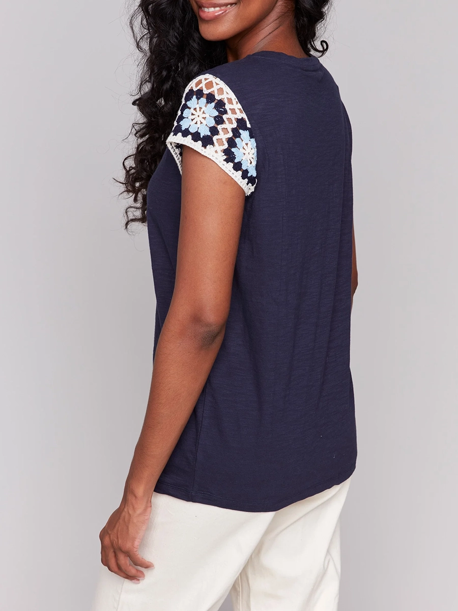 Creative Art Short Sleeve Ladies Top