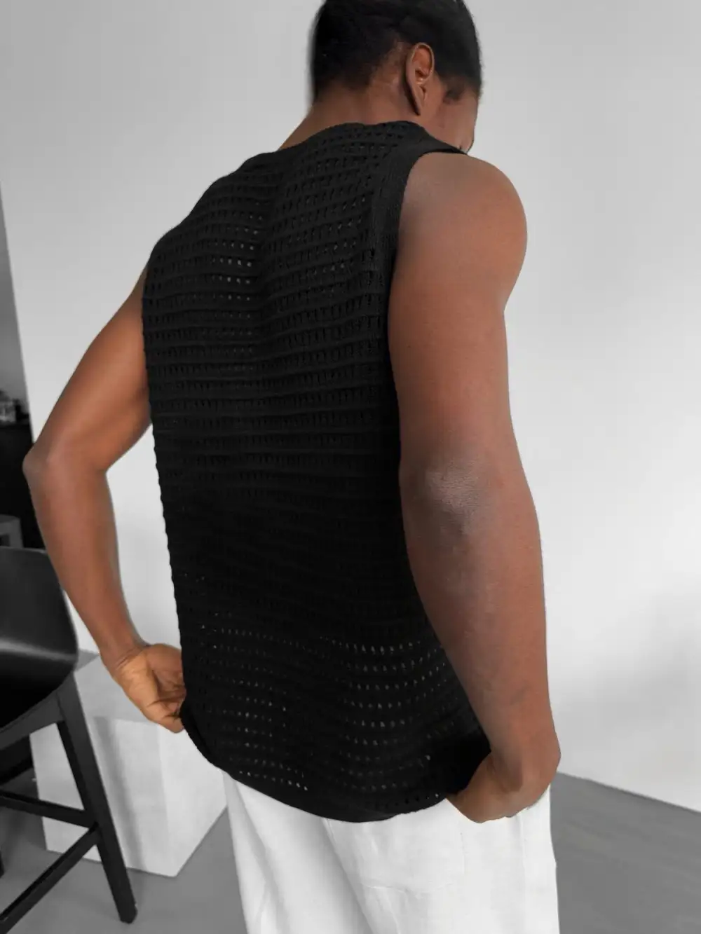 Everyday Relaxed Grid Texture Tank Top