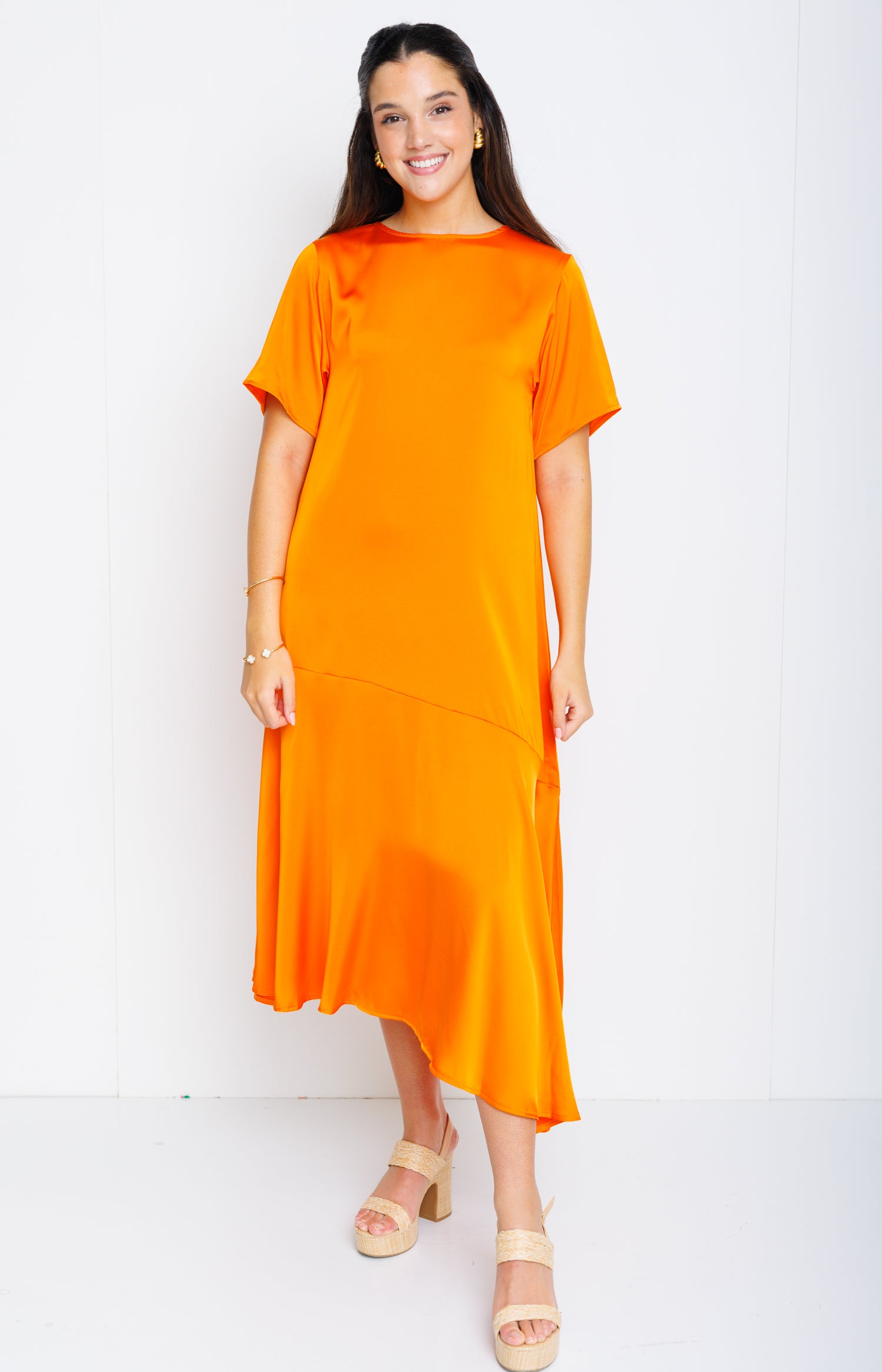 Summer Sunshine Midi Dress, ORANGE