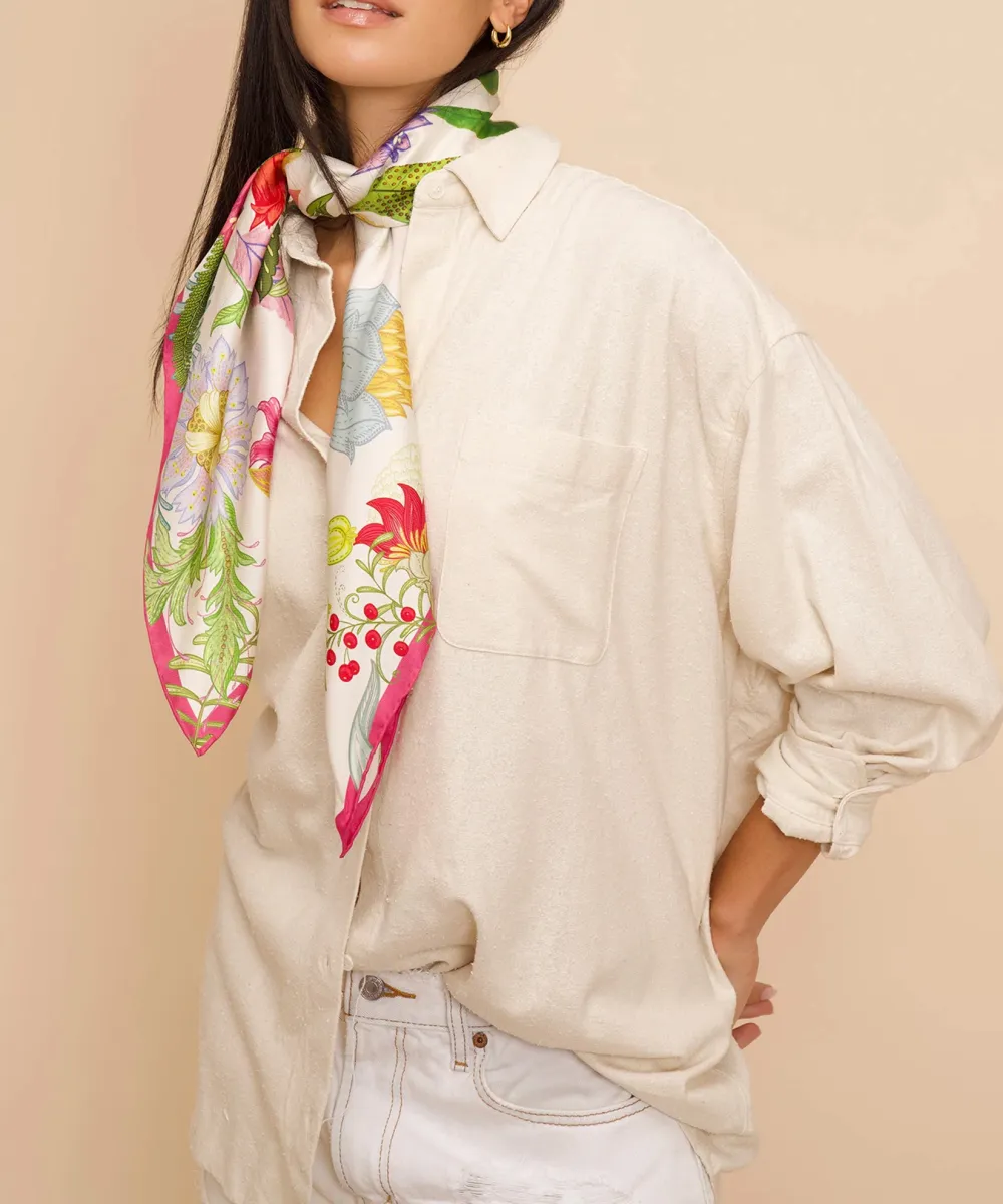 Casual Style Floral Square Scarf