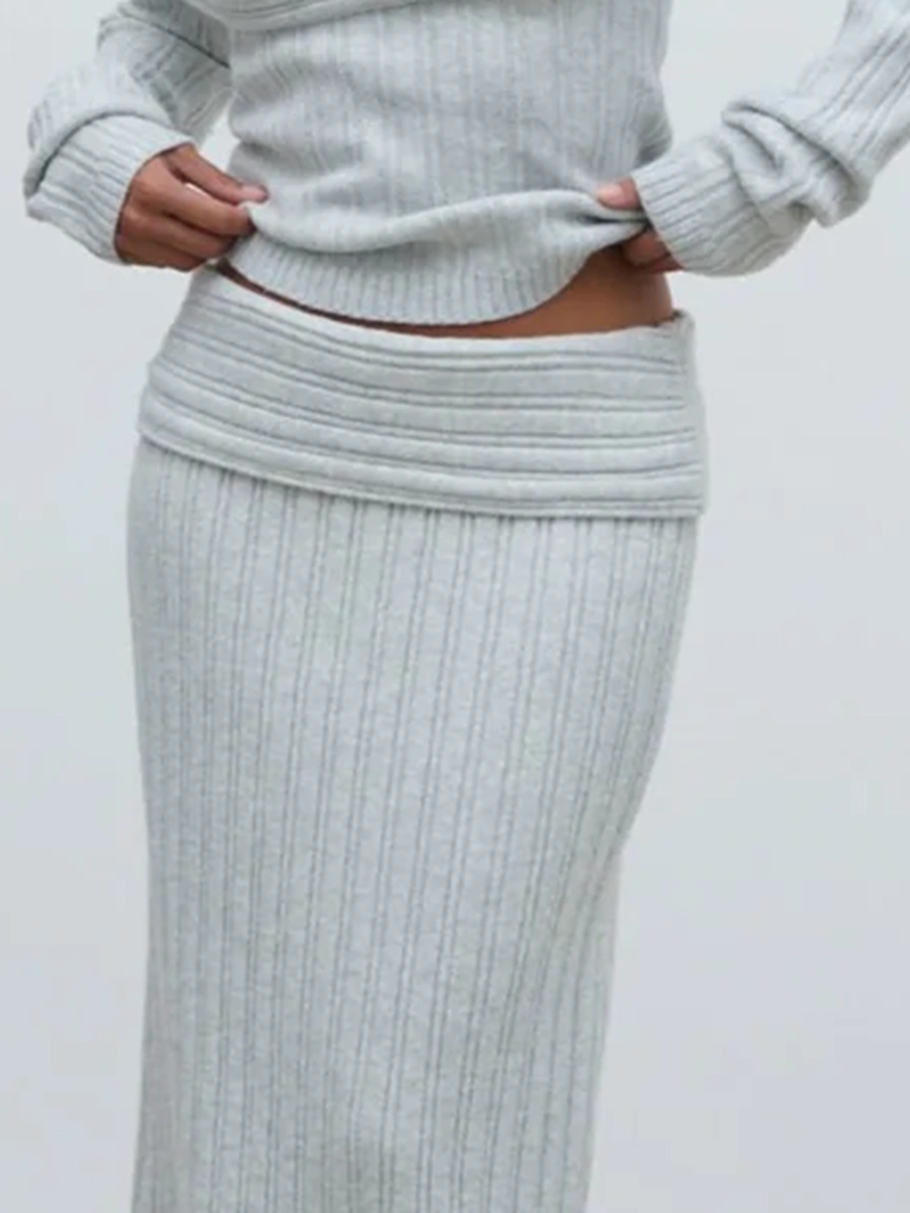 Cosy Rib Knit Maxi Skirt