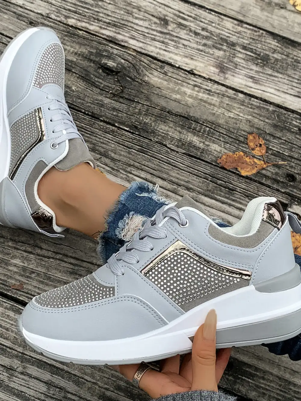 Lace Wedge Sneakers