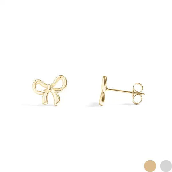 Stainless Steel Bow Stud Earrings