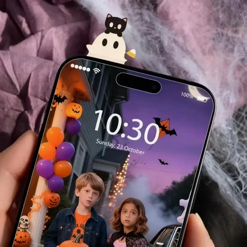 3D 6Pcs Halloween Phone Charms Spooky Ghost Pumpkin Bat Mini Figures
