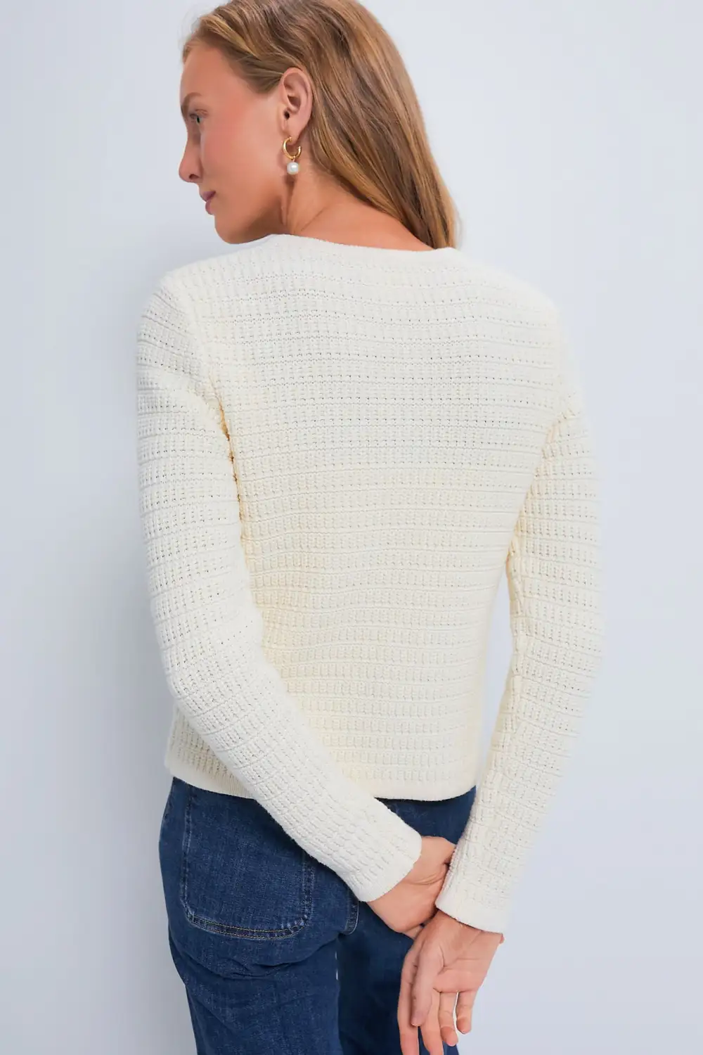 Cream Woven Maybourne Cardigan