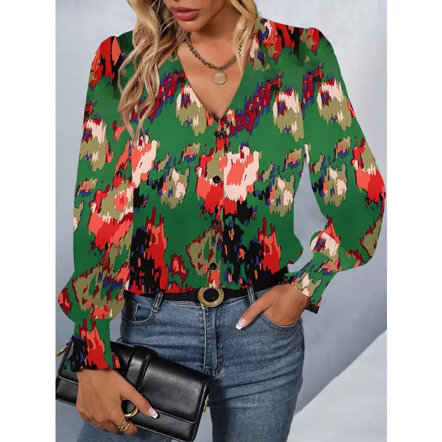 Everyday Button Up Print Button Up Shirt