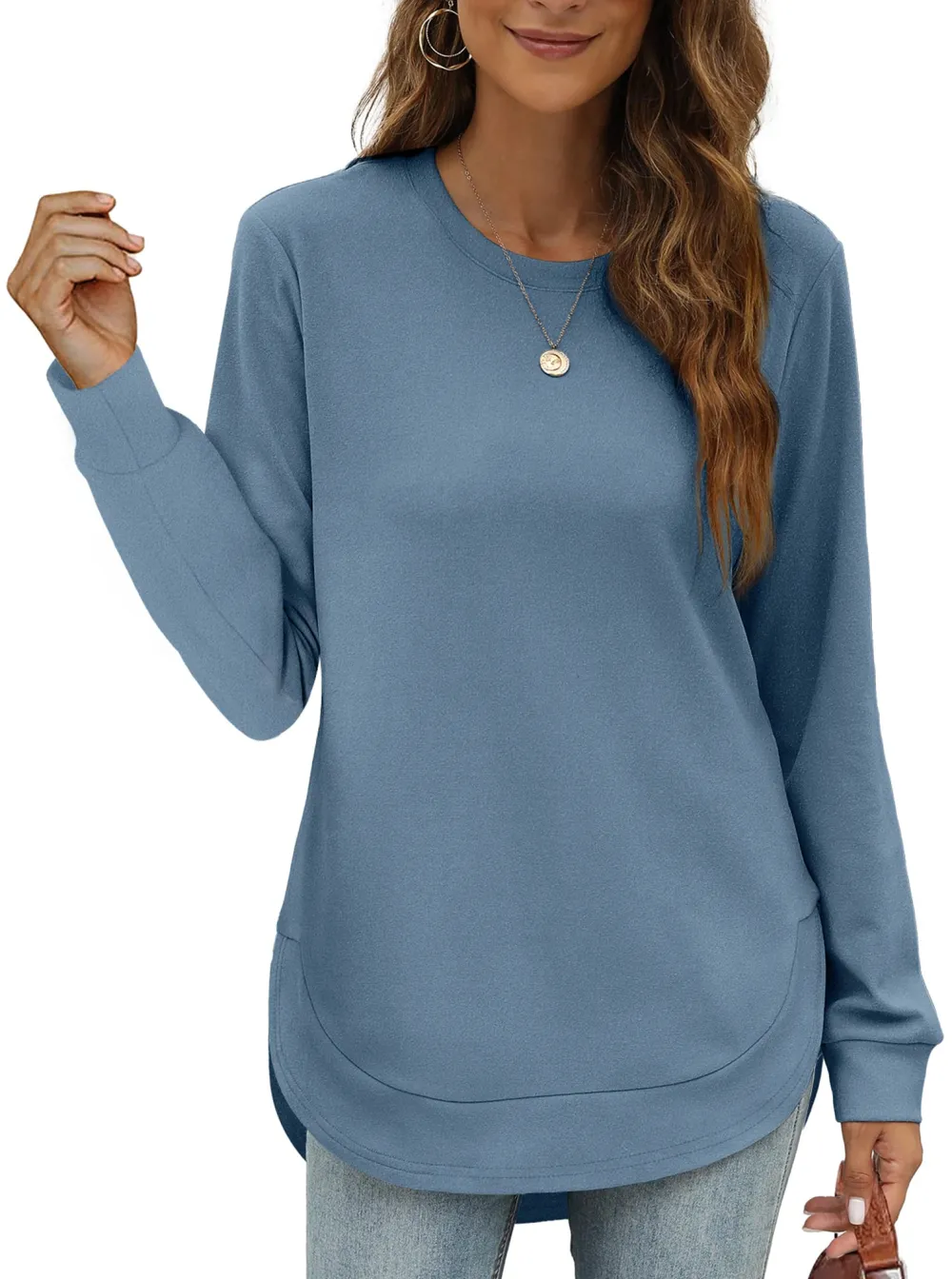 Women's High Low Curved Hem Tops (Buy 2 Free Shipping)