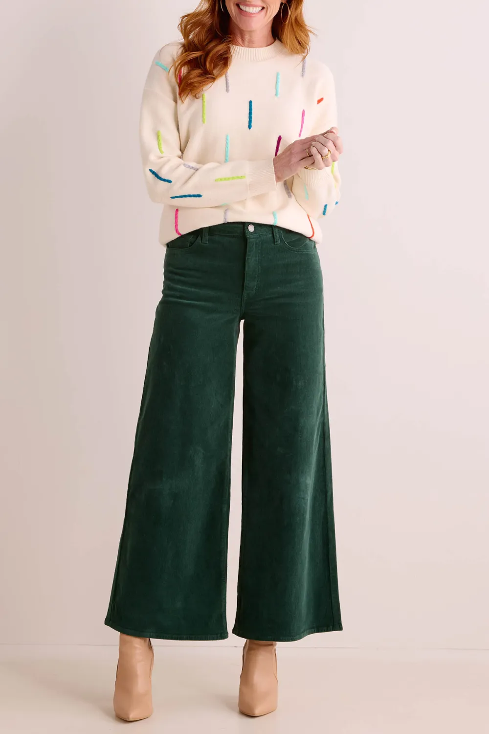 Multicolor Braided Details Sweater