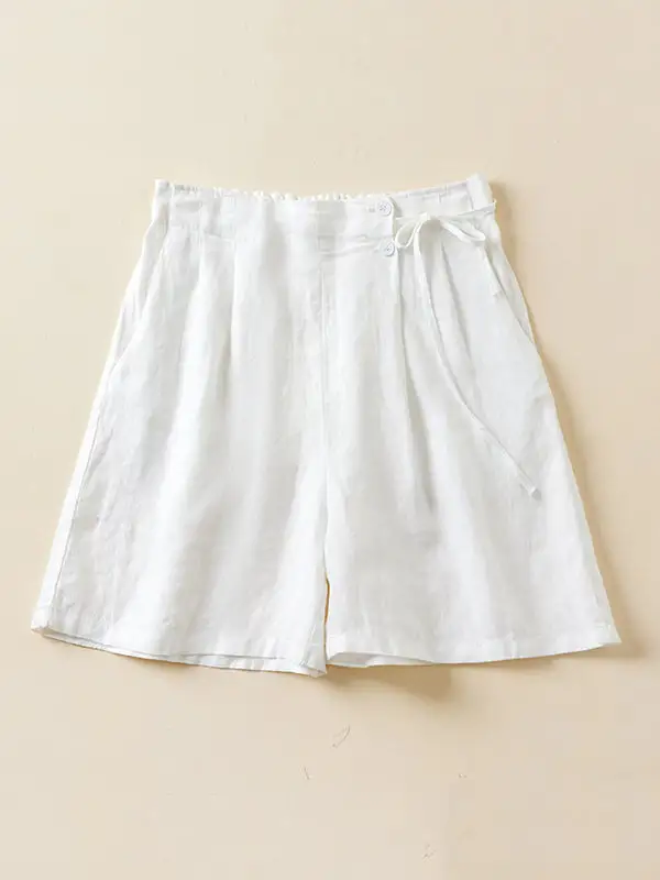 Losse Elasticiteit Effen Kleur Shorts Bodems