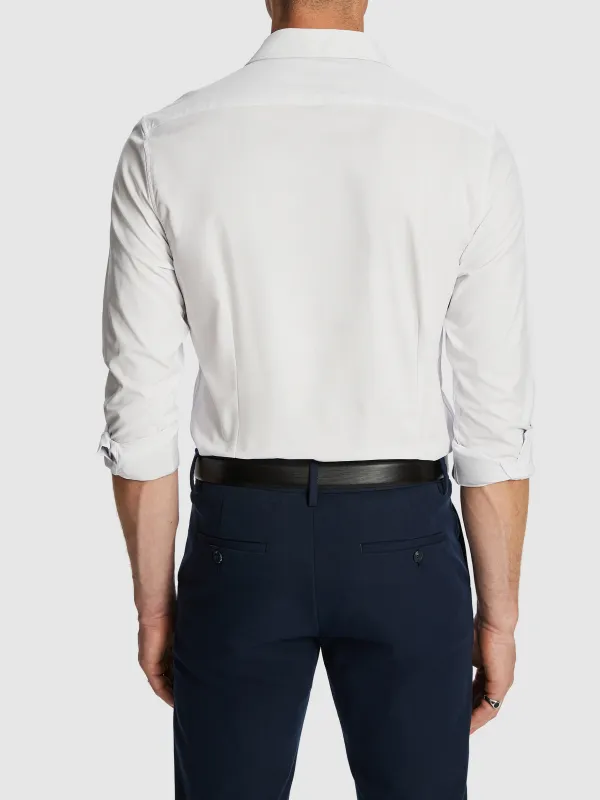 White Slim Fit Long Sleeve Shirt
