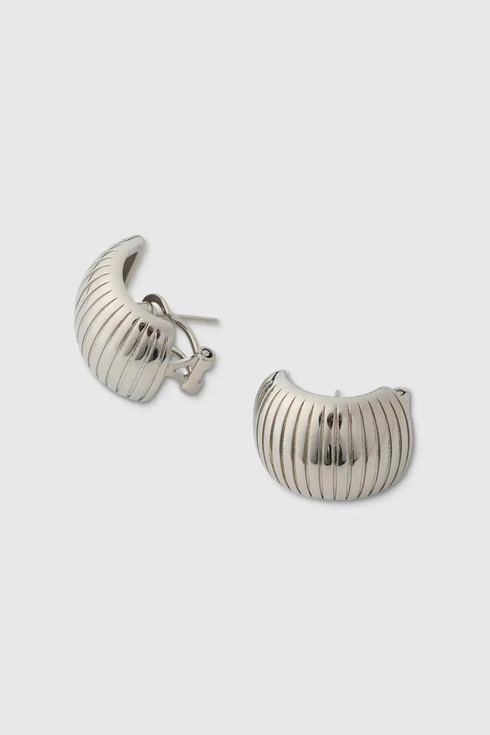 Geometric Silver Clip Earrings