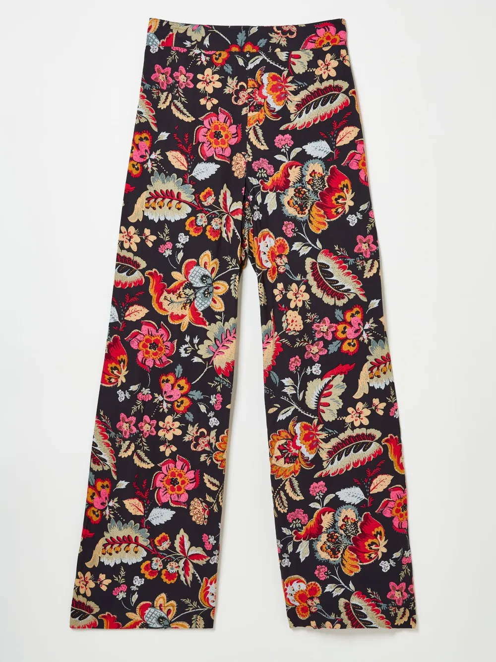 Isla Black Floral Wide Leg Trousers