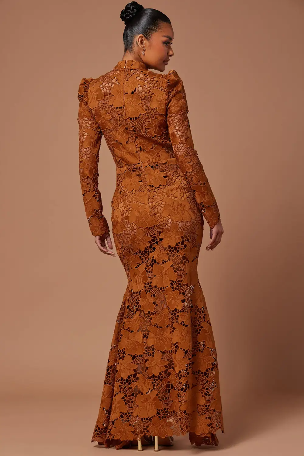 Nikka Lace Gown - Cognac