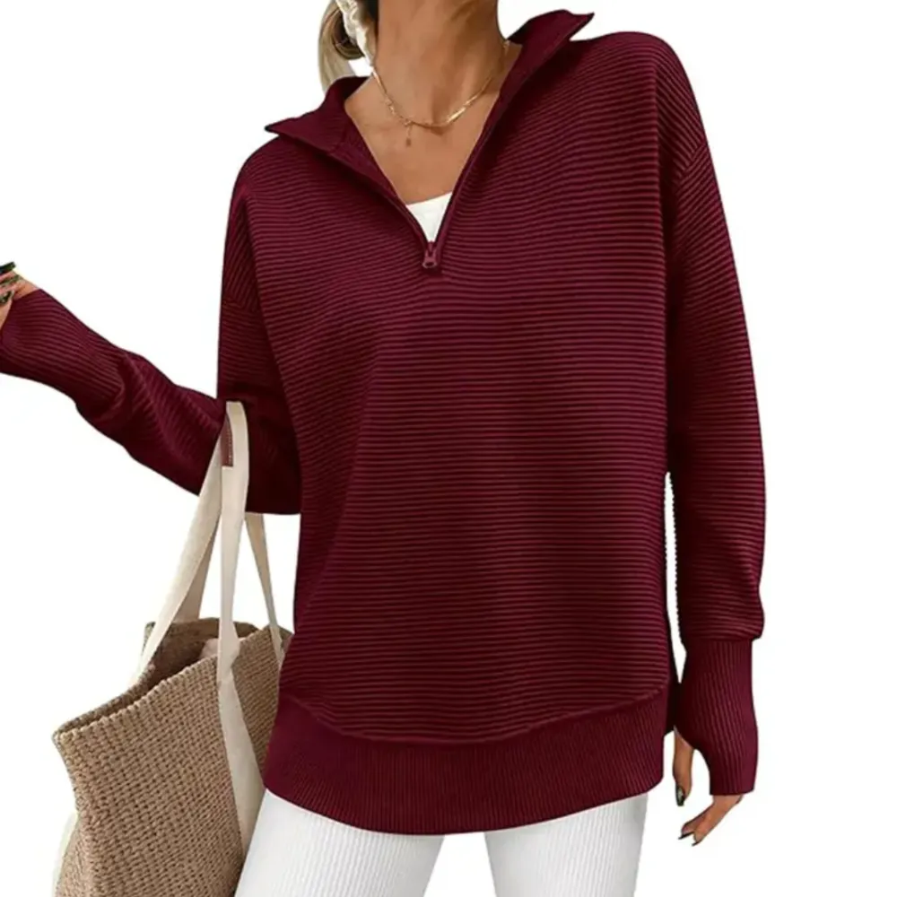 Quarter Zip Zip Neck Pullover