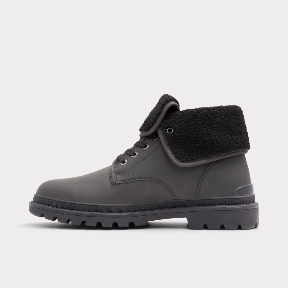 Black Suede Low Heel Lace-Up Men's Boots