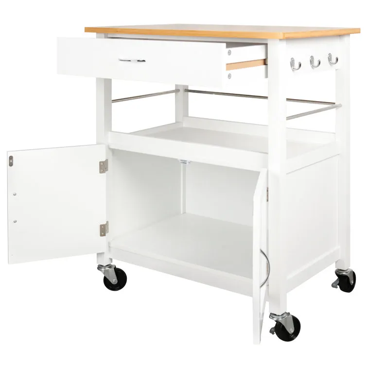 Carlijn Solid Wood Kitchen Cart