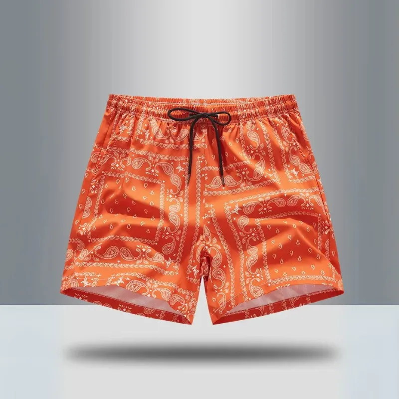 Men's Paisley Print Athletic Shorts
